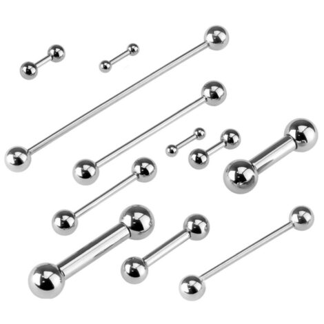 316L Surgical Steel Straight Barbell with Ball External Thread - Image 2