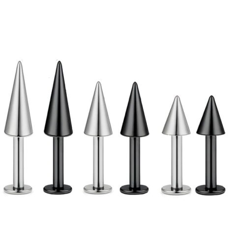Labret Stud with Spike Tops for Lip, Cartilage, Vertical Helix - Image 1
