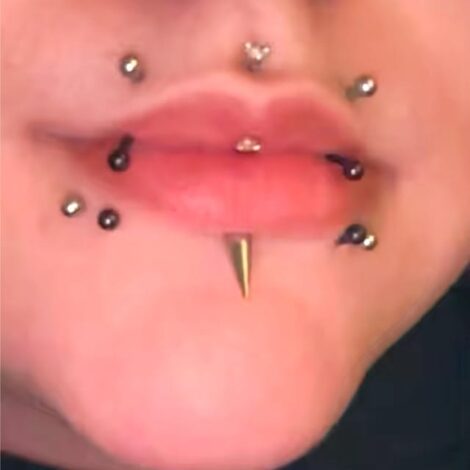 Labret Stud with Spike Tops for Lip, Cartilage, Vertical Helix - Image 19