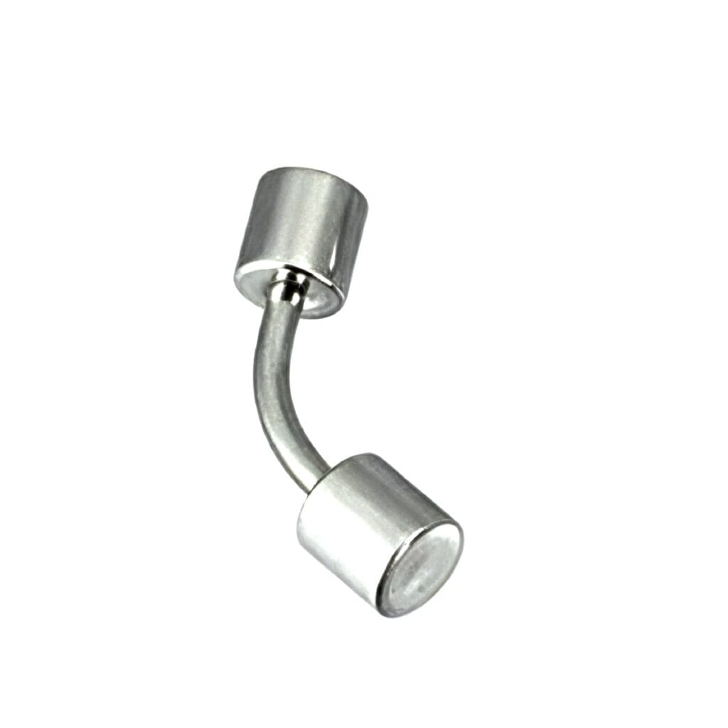 14GA Cylinder Ends Curved Eyebrow Rook Navel Barbell
