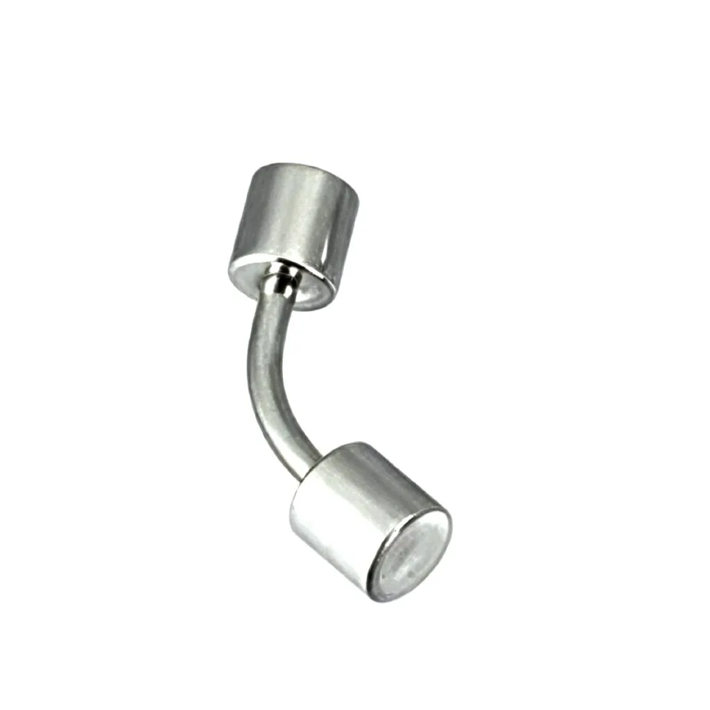 14GA Cylinder Ends Curved Eyebrow Rook Navel Barbell