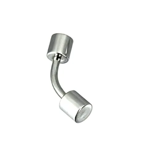 14GA Cylinder Ends Curved Eyebrow Rook Navel Barbell