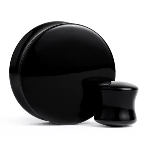 Acrylic Double Flare Black Saddle Fit Plug Pairs - Image 3