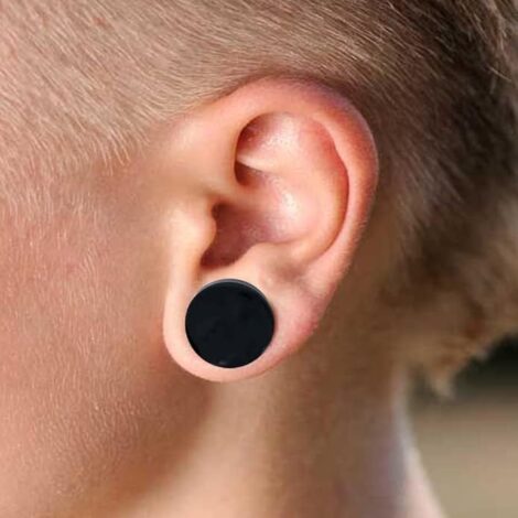 Acrylic Double Flare Black Saddle Fit Plug Pairs - Image 4