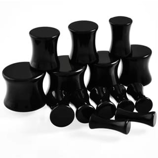 Acrylic Double Flare Black Saddle Fit Plug Pairs - Image 9