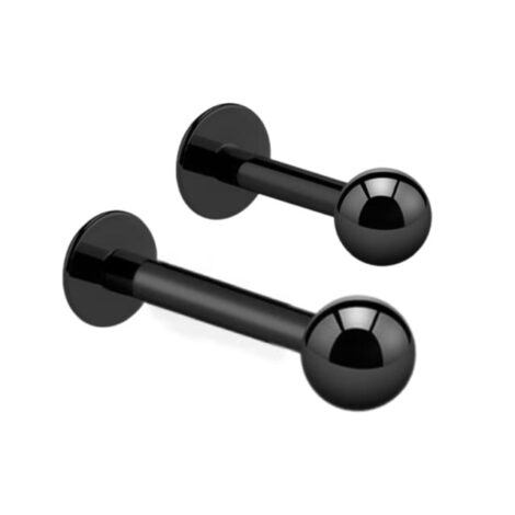 Black Titanium Anodised 3PC Pack Labret Monroe Ball Studs - Image 2