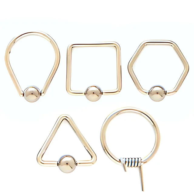 16G Unique Shaped Captive Bead Rings