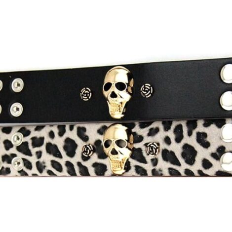 Gold Skull and Roses Wristband Cuff - Image 3
