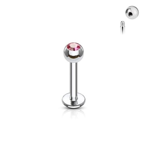 Gem Set Ball Top Labret Monroe Cartilage Stud 10PC Pack - Image 3
