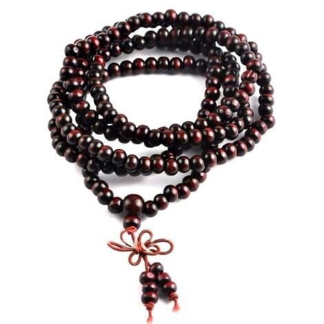 Natural Wood 216 Prayer Beads Mala Bracelet / Necklace
