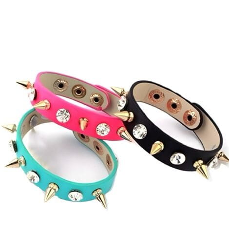 Crystal and Gold Stud Wristbands