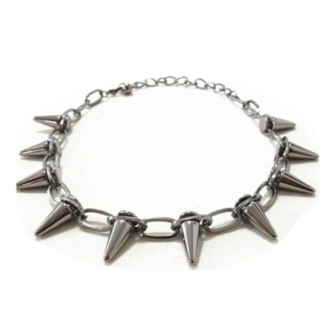 Cone Stud Necklace with Oval Chain Links - Image 2
