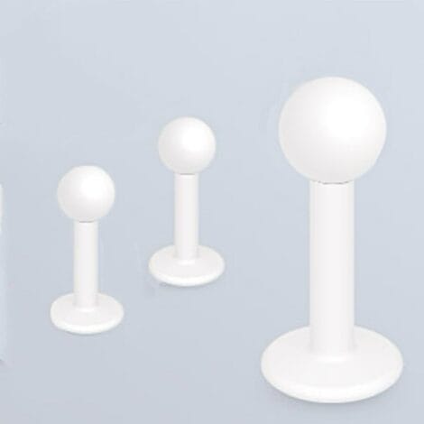 Labret Monroe Cartilage Stud with Ball in Matte White