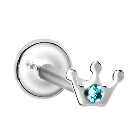 Jewelled Crown Top Labret Monroe with Internal Threading - Image 2