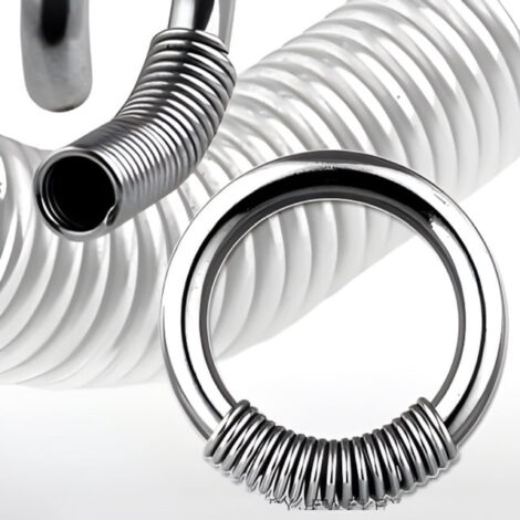 316L Steel Captive Spring Ring Septum/ Ear Hoop - Image 2