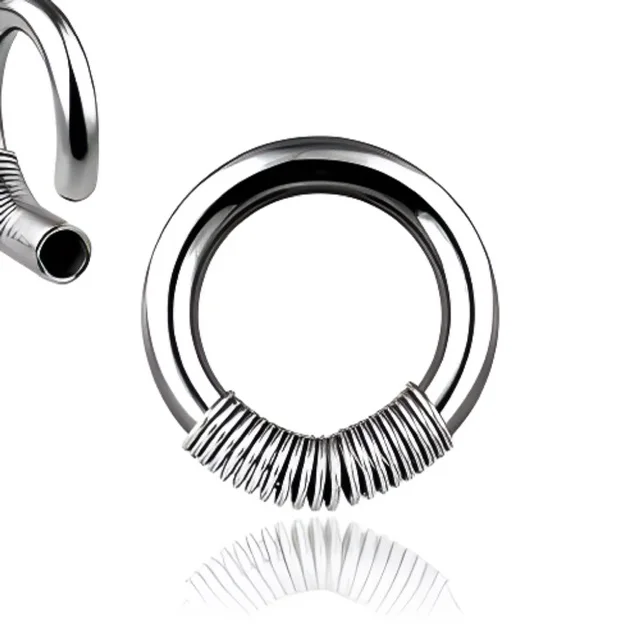 316L Steel Captive Spring Ring Septum/ Ear Hoop