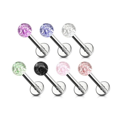 Labret with Glitter Set Acrylic UV Ball - Image 2