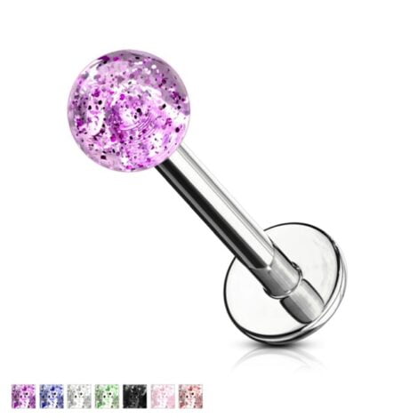 Labret with Glitter Set Acrylic UV Ball