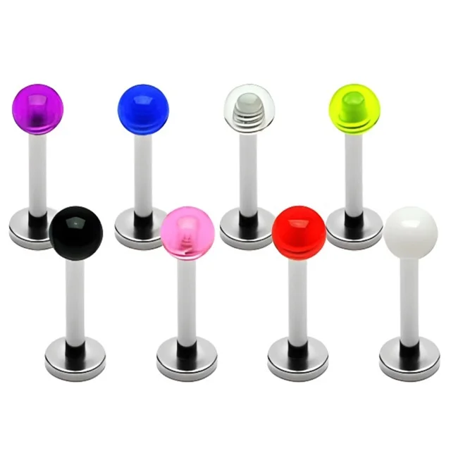 Labret with Transparent Coloured UV Acrylic Ball