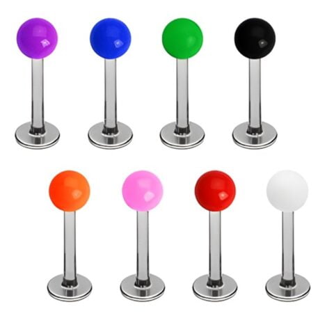 Labret with Solid Coloured Acrylic UV Ball