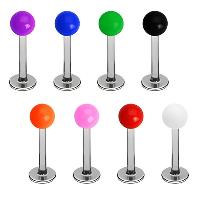 Labret with Solid Coloured Acrylic UV Ball
