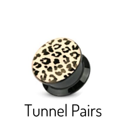 Acrylic Black Threaded Tunnel Pairs with Leopard Print - Image 4