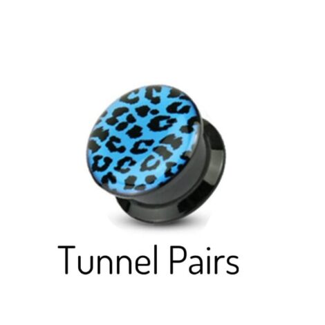 Acrylic Black Threaded Tunnel Pairs with Leopard Print - Image 3