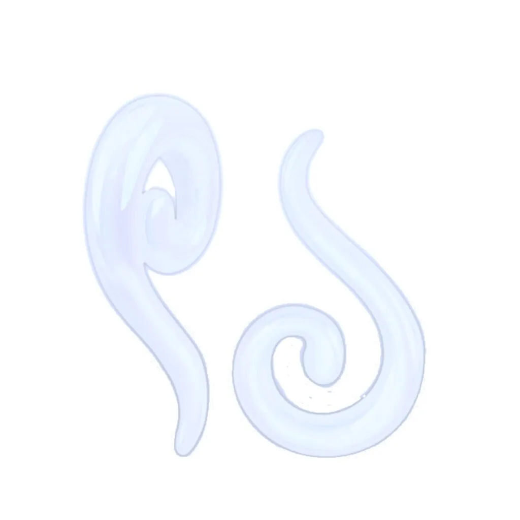 Clear Acrylic Long Tail Spiral Taper Pairs