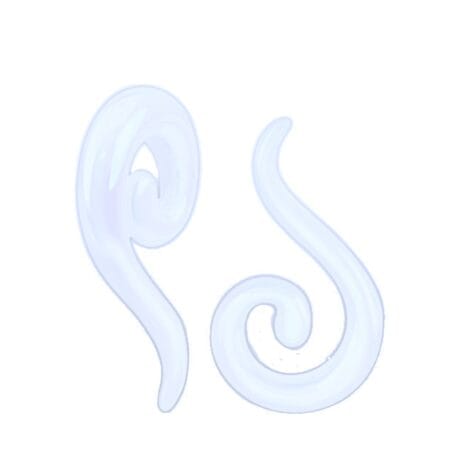 Clear Acrylic Long Tail Spiral Taper Pairs