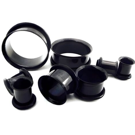 Single Flare Black Steel Tunnel Pairs With O-Rings