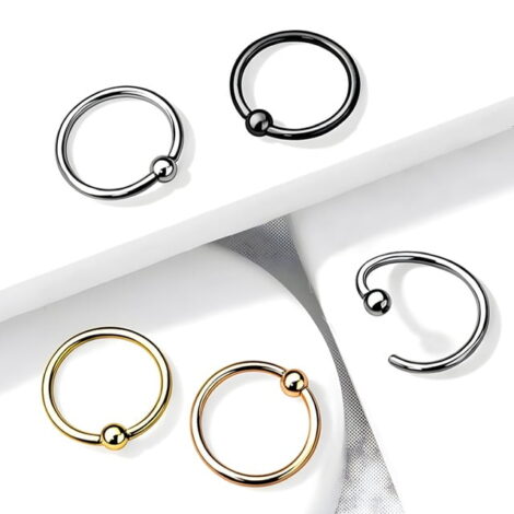 Captive Ring with Tiny 2.5mm One Side Fixed Ball - Image 2