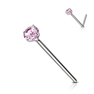 .925 Sterling Silver 20G Bendable Fishtail Nose Pin W/ Round CZ - Image 12