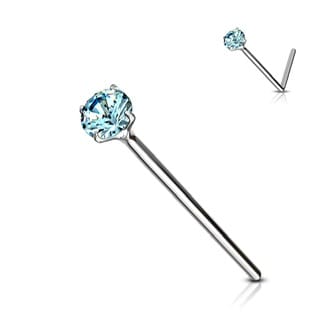 .925 Sterling Silver 20G Bendable Fishtail Nose Pin W/ Round CZ - Image 14