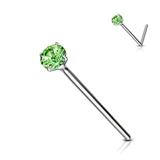 .925 Sterling Silver 20G Bendable Fishtail Nose Pin W/ Round CZ - Image 10