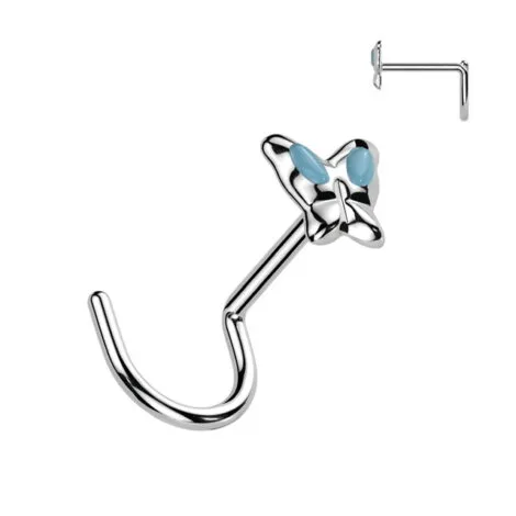 .925 Sterling Silver Winged Butterfly Nose Screw - Image 2