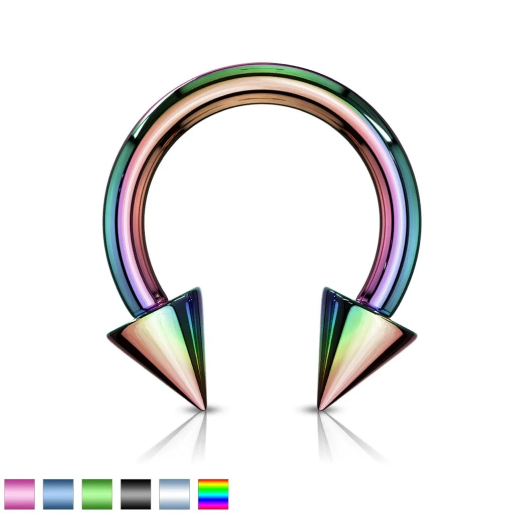 Horseshoe/ Circular Barbell In IP Colours with Cone