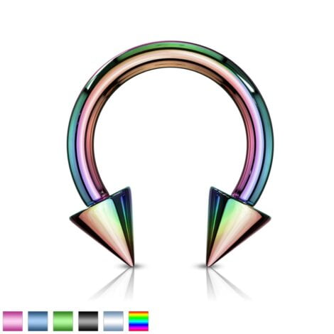Horseshoe/ Circular Barbell In IP Colours with Cone