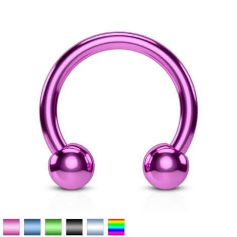 Horseshoe/ Circular Barbell In IP Colours With Ball