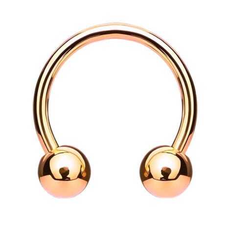 Horseshoe/ Circular Barbell in IP Rose Gold With Balls