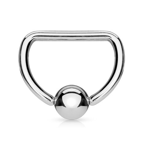 316L Surgical Steel D Shape Captive Bead Ring