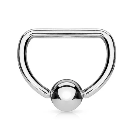 316L Surgical Steel D Shape Captive Bead Ring
