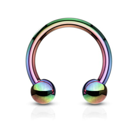 Horseshoe/ Circular Barbell In IP Colours With Ball - Image 4