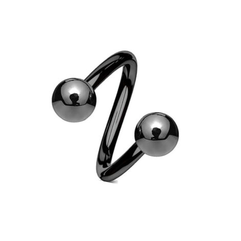 316L Surgical Steel Twist Barbell Titanium IP Colours - Image 3