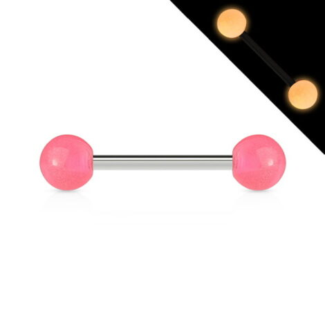 Glow in the Dark Acrylic Balls Tongue Nipple Barbell in Mix Sizes - Image 3