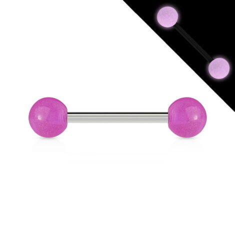 Glow in the Dark Acrylic Balls Tongue Nipple Barbell in Mix Sizes - Image 8