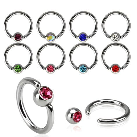 Captive Bead Ring with Rotatable Press Fit Gem Ball
