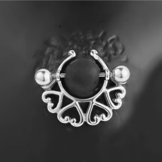Heart Tribal Nipple Ring Pairs with U Shaped Open Shield - Image 2
