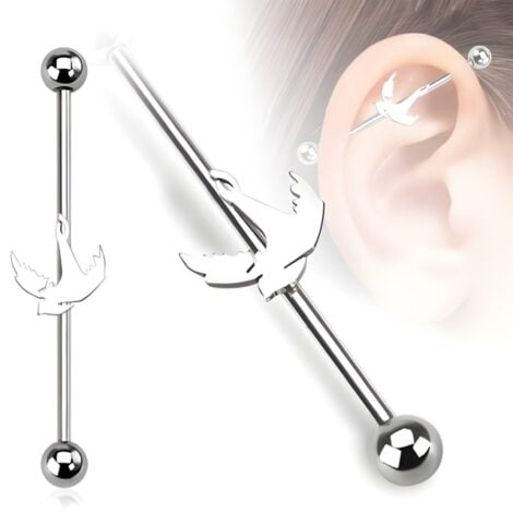 Industrial Barbell 316L Surgical Steel with Swallow