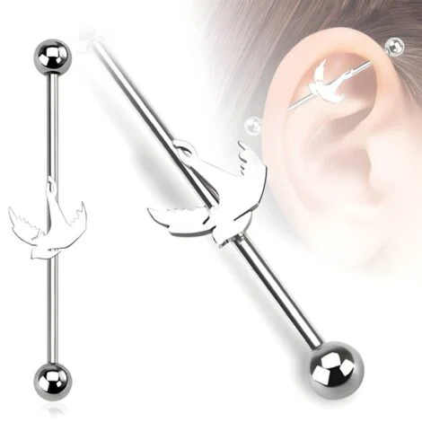 Industrial Barbell 316L Surgical Steel with Swallow