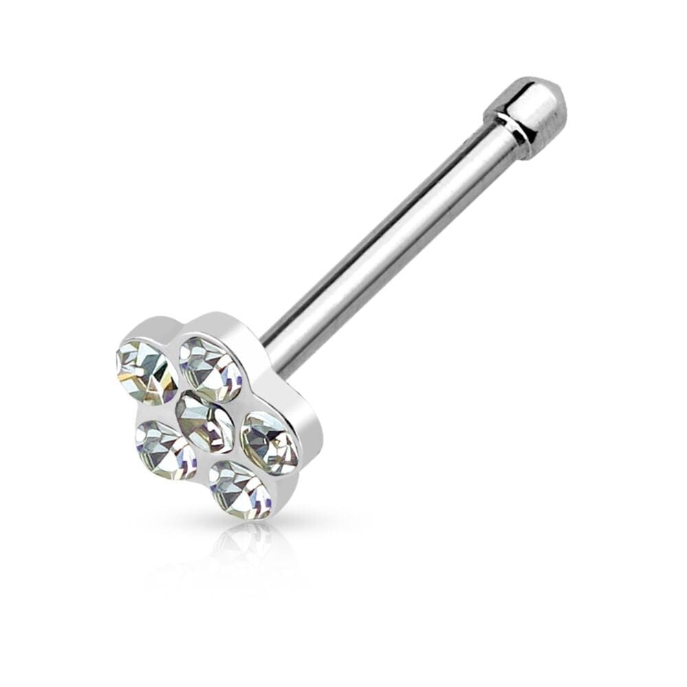 18G/ 20G 316L Surgical Steel Multi Gem Flower Nose Stud